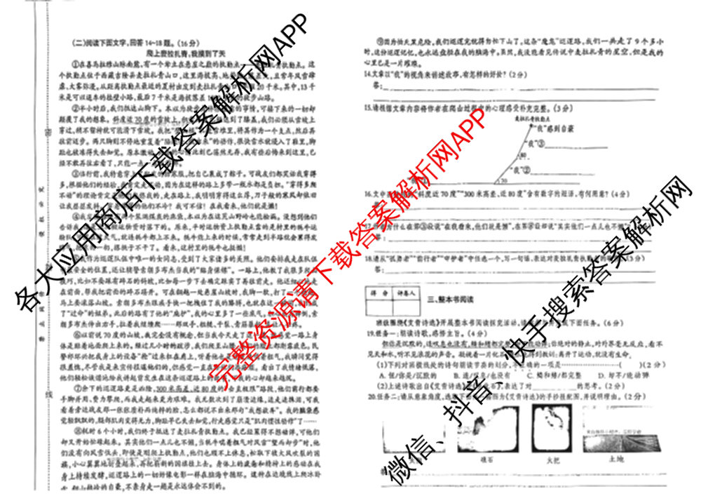 河北省2025~2026学年九年级第一学期第一次学业质量检测(B版◇◇)(已更新语文 数学(人教版) 物理(教科版)等9份)语文试题