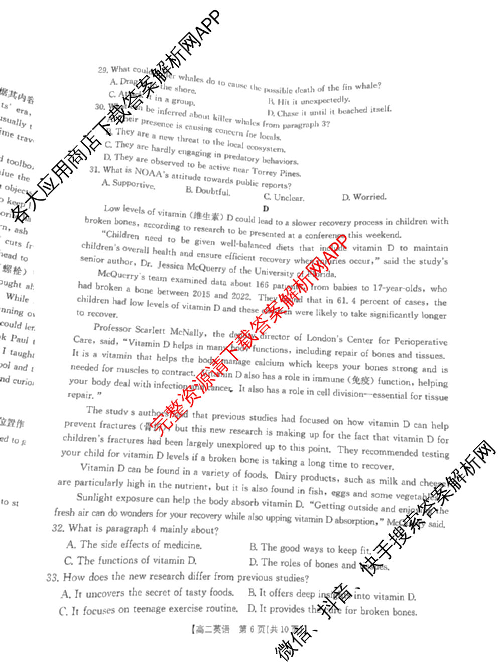 贵州2024-2025高二11月联考(11.9-10)各科答案及试卷(已更新语文 数学(B1) 数学(B2)等10份)英语试题