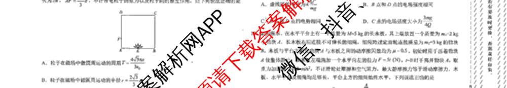 学科网2025届高三4月大联考试卷及答案汇总（含物理(新高考卷C) 文综(新课标卷) 英语(新课标卷A)等）物理试题