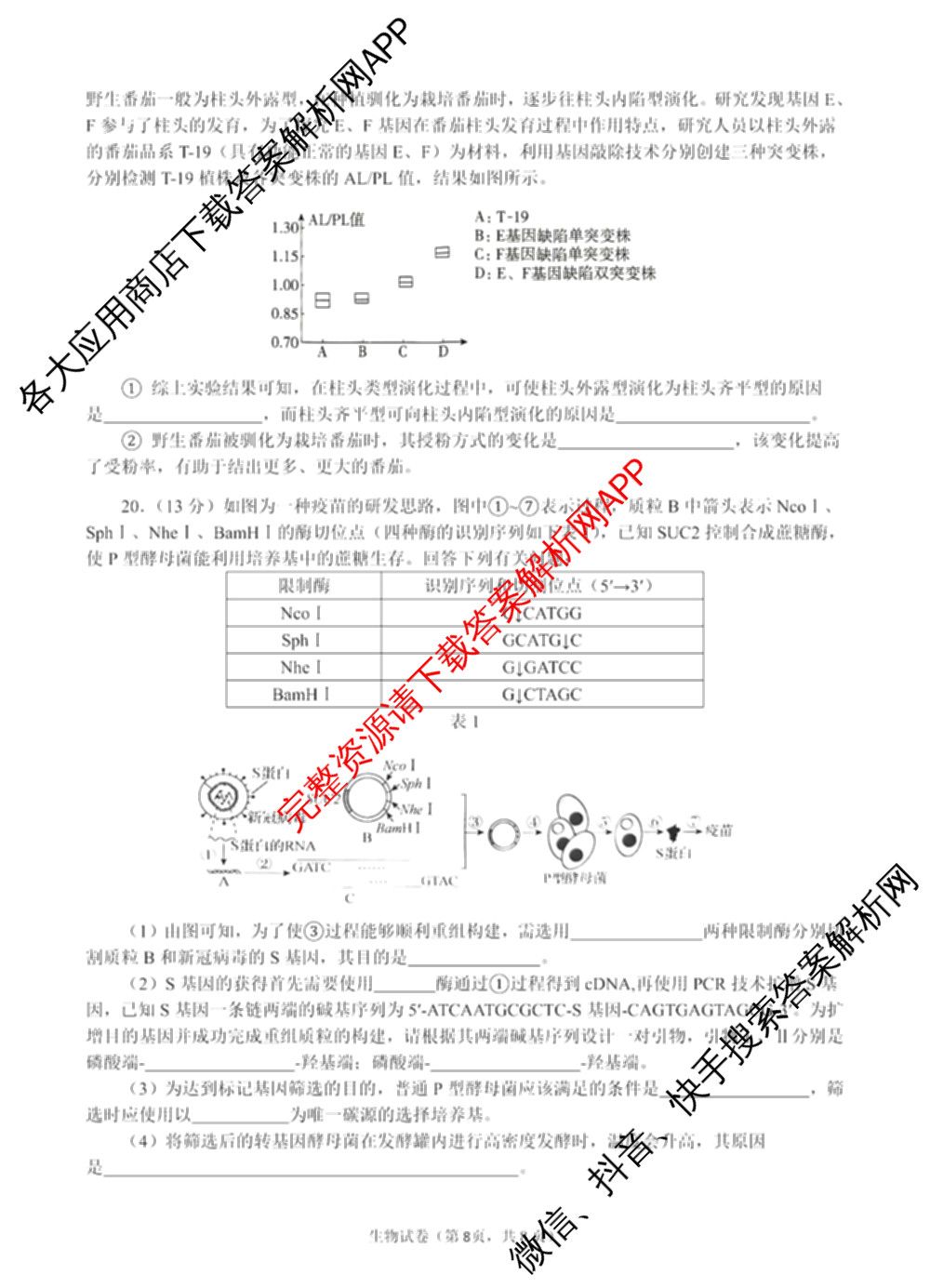 [铜陵/宣城/黄山二模]安徽省2026届高中毕业班第二次质量检测(4.7)（9科全）生物试题