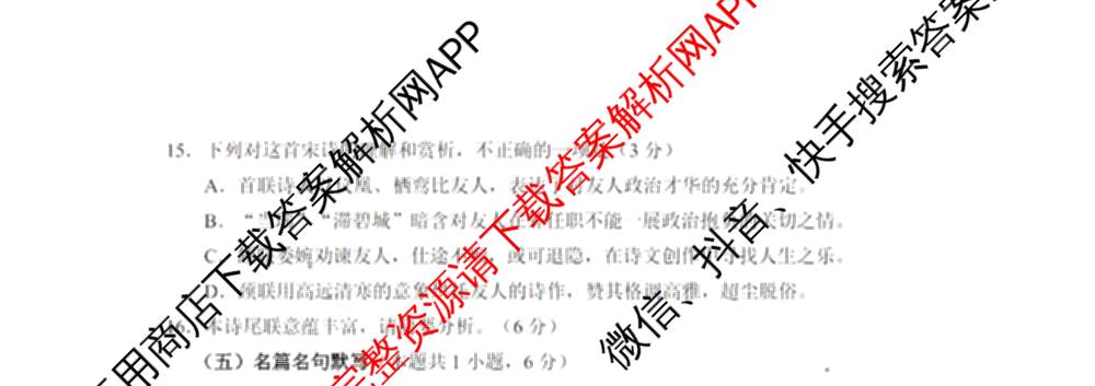 龙东十校联盟2025届高三联考4月试卷及答案汇总（9科全）语文试题