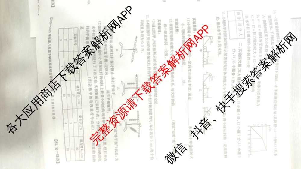 山西省2024-2025学年度八年级下学期期末综合评估[8L-SHX]（含语文(R) 英语 道德与法治等）物理试题