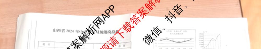 山西省2024年中考总复习预测模拟卷(二)各科答案及试卷（7科全）数学试题