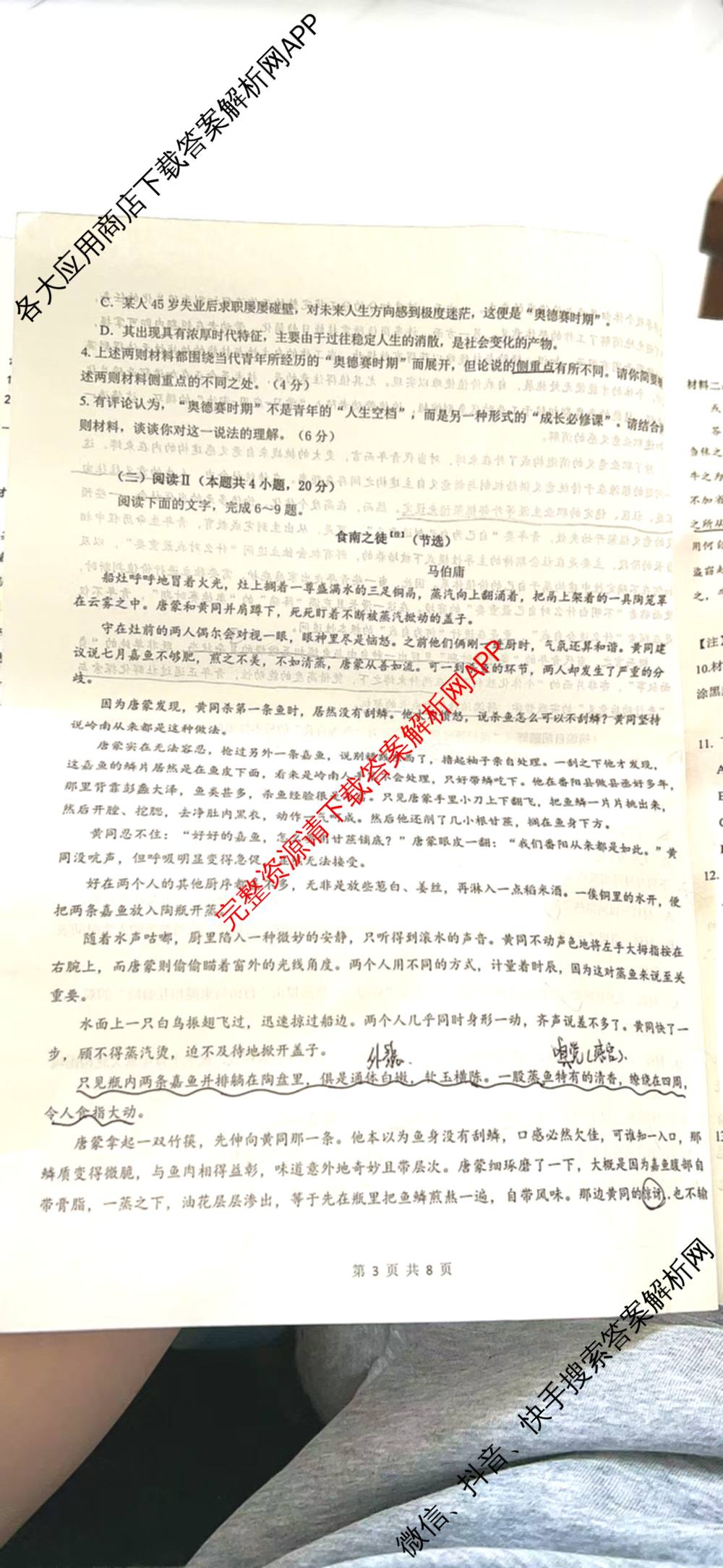 安徽省合肥市2027届高三9月教学质量检测试卷及答案汇总(已更新地理 物理 语文等9份)语文试题