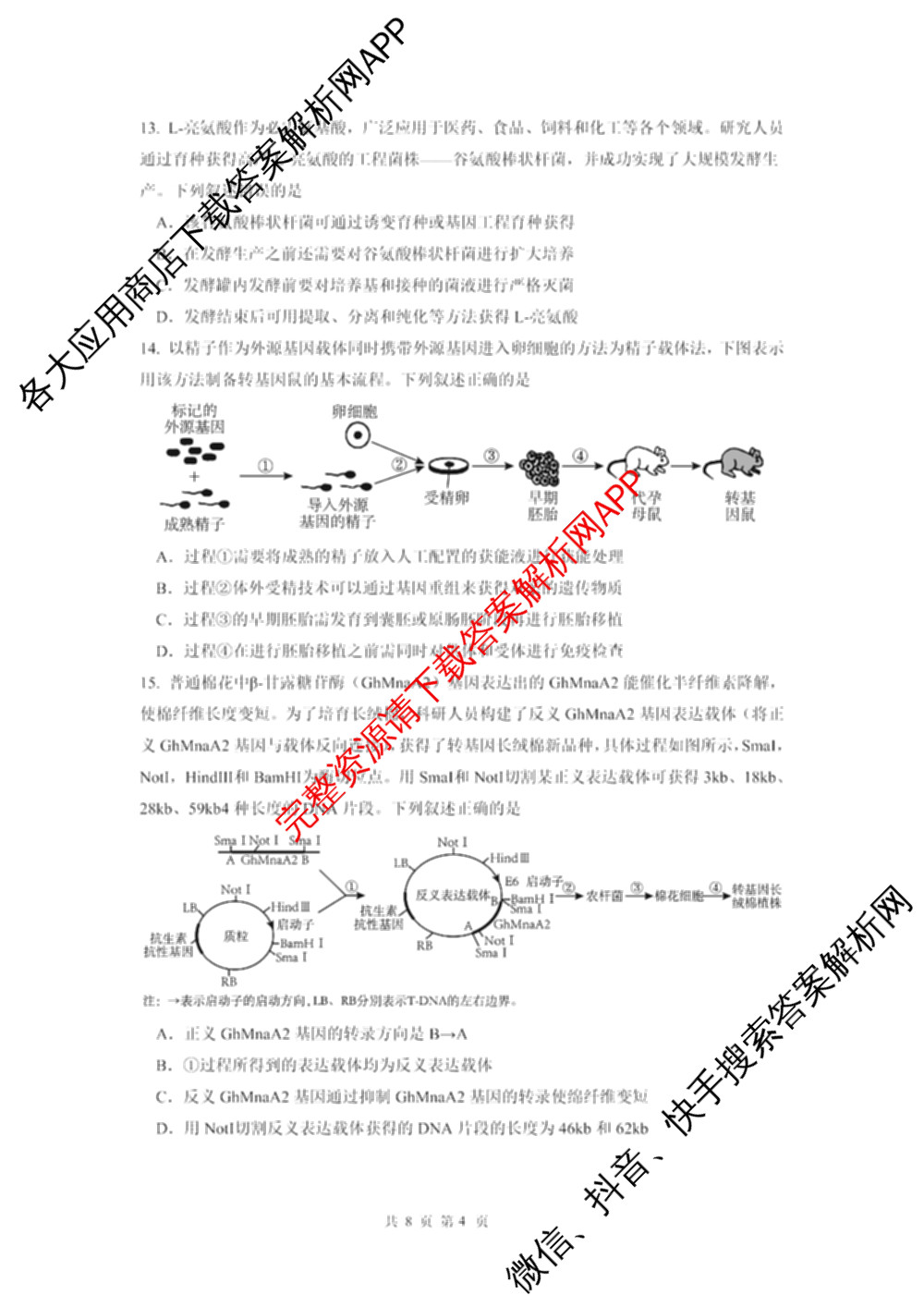 成都七中2025-2026学年度高三(上)一诊模拟检测试卷及答案汇总（含数学 生物 英语等9份）生物试题