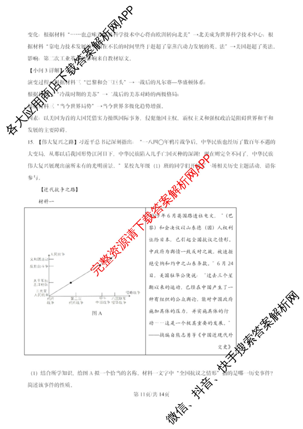 2026年陕西省初中学业水模拟考试[试卷类型:B](Mb)（含物理、历史、语文等）历史答案