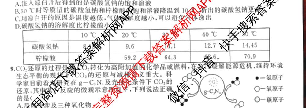 安徽省庐江县2026年中考一模九年级试卷(4月)（含化学 数学 道德与法治等）化学试题