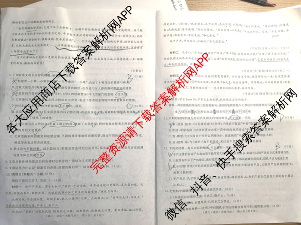 黄冈八模2026届高三大练(四)4（25科全）语文试题