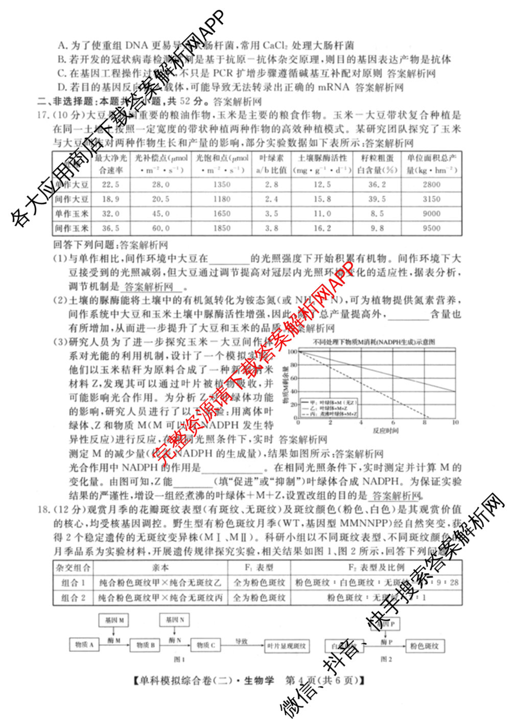 2027新高考单科模拟综合卷(二)（含政治、化学、历史等9份）生物试题