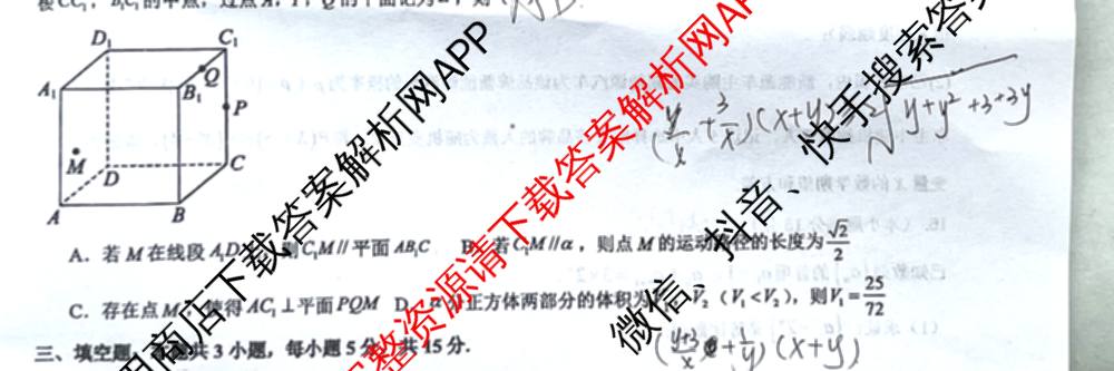 辽宁省实验中学2024-2025学年度下学期高三年级第五次模拟考试试卷及答案汇总（含化学、地理、物理等9份）数学试题