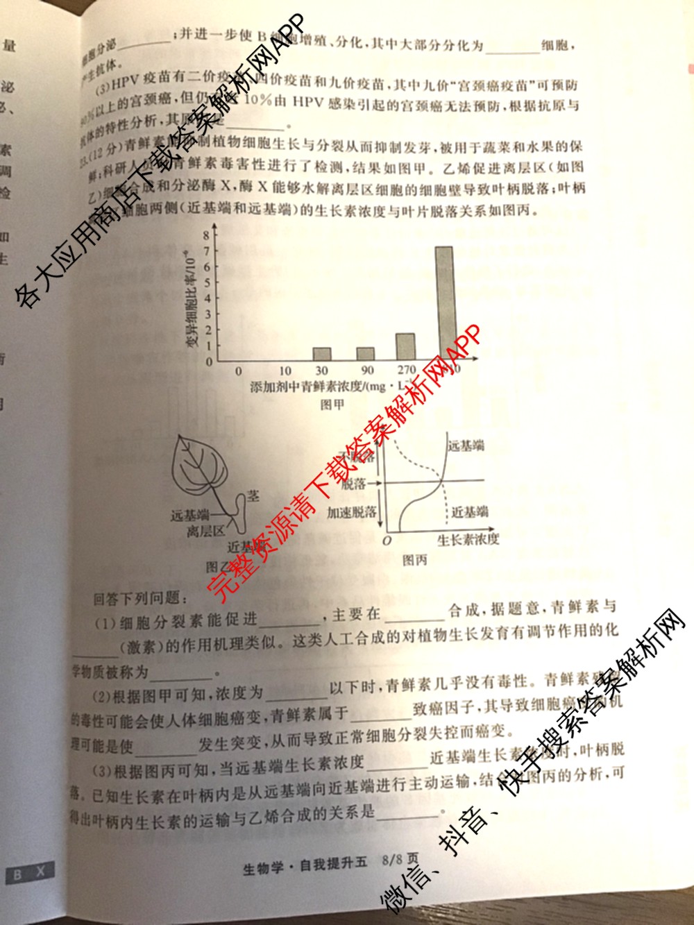 天舟高考衡中同卷2024-2025学年度上学期高三年级自我提升五试卷及答案汇总(已更新历史(A) 政治(A) 数学(B)等20份)生物试题