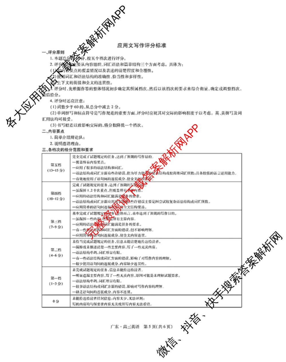 上进联考广东省2027届高三年级9月供题训练（含数学 日语 语文等）英语答案