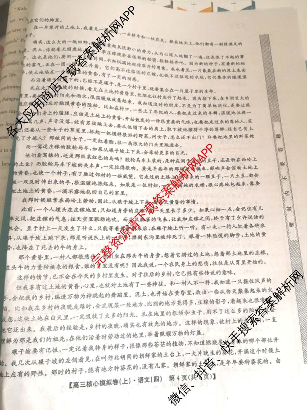 九师联盟2024~2025学年高三核心模拟卷(上)(四)4（18科全）语文试题