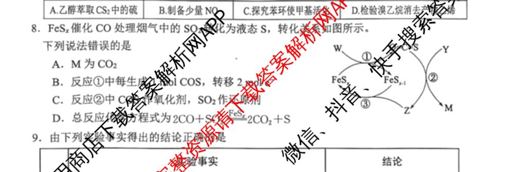 山东省淄博市2025-2026学年度高三模拟考试(3月): 含政治 英语 西班牙语试卷解析化学试题