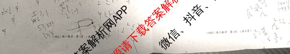 2024-2025学年度第二学期周期学业能力评鉴高二(6.26): 含历史、化学(MQ)、地理试卷解析数学试题