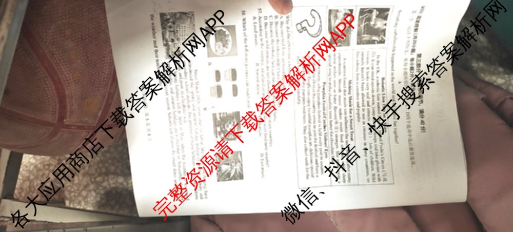安徽省2026年安庆市中考模拟考试(4月)各科答案及试卷（7科全）英语试题
