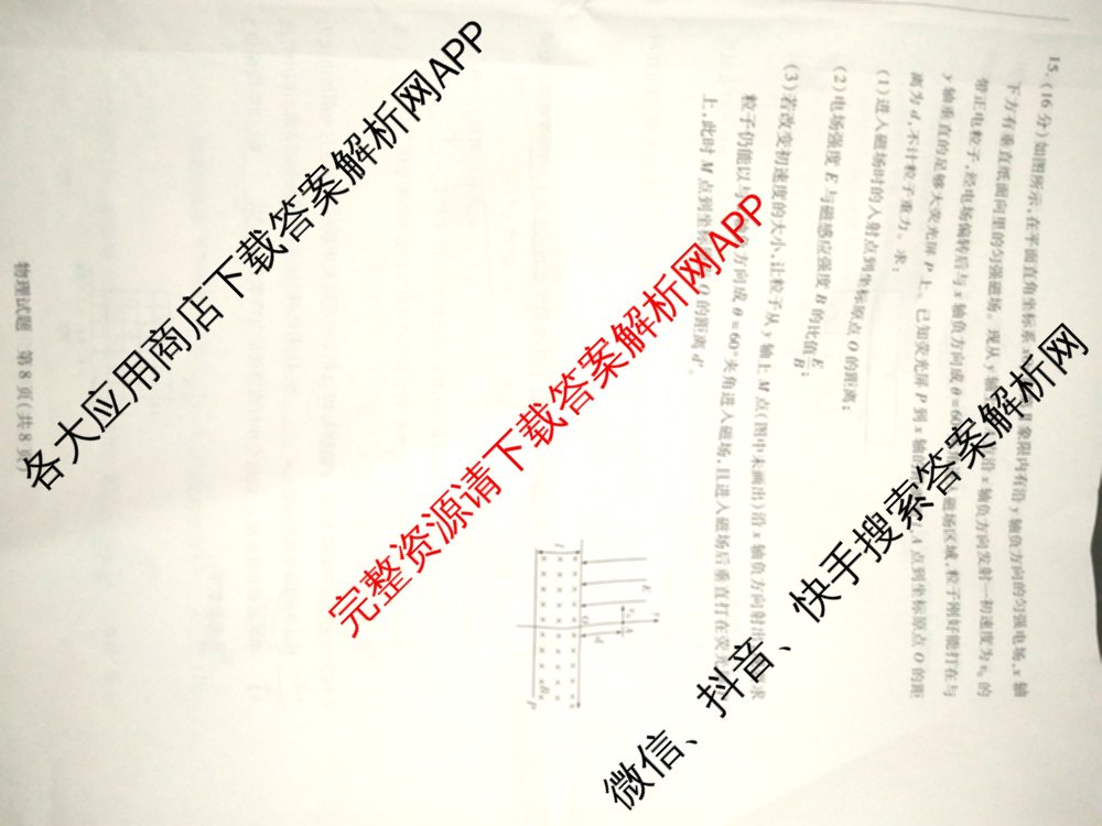[安阳一模]2025届高三年级第一次模拟考试各科答案及试卷（9科全）物理试题