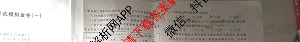 (XKB-J-YX)2026届普通高等学校招生全国统一考试模拟金卷(一)1试卷及答案汇总: 含地理(XKB-J9-YX) 历史(XKB-J3-YX) 语文(XKB-J1-YX)试卷解析地理试题