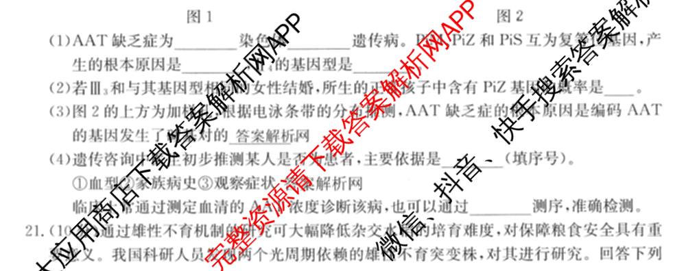 全国名校2026届高三月考滚动卷(二)2试卷及答案汇总（含物理(A) 化学(A) 数学等）生物试题