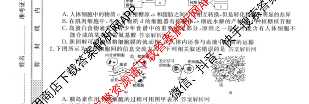 2026普通高等学校招生全国统一考试冲刺押题卷(六)6（16科全）生物试题