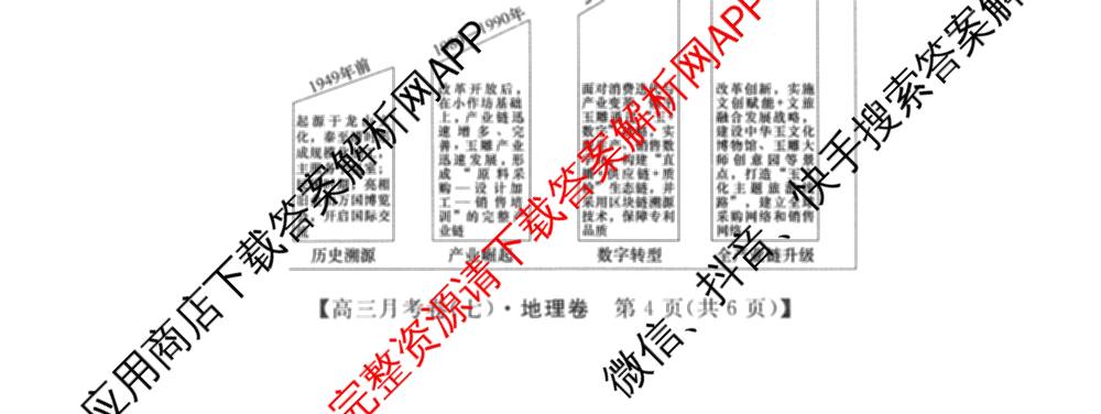 2026届名校大联盟高三月考卷(七)7试卷及答案汇总: 含数学 化学 历史试卷解析地理试题