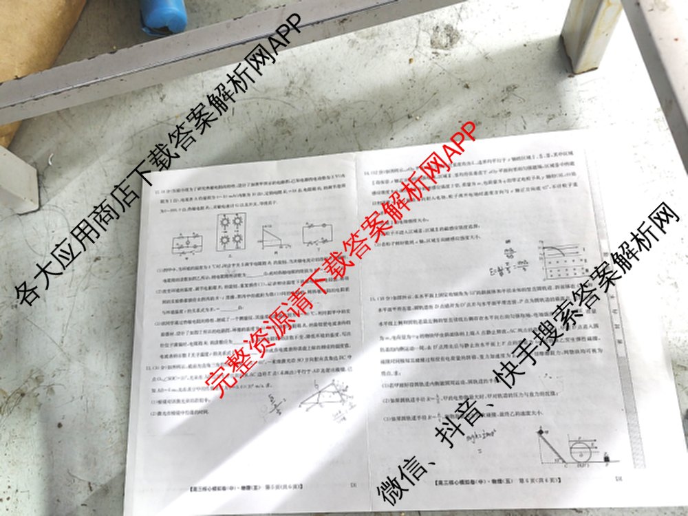 九师联盟2024~2025学年高三核心模拟卷(中)(五)5各科答案及试卷（含地理(HB) 物理(D1) 生物(D1)等）物理试题