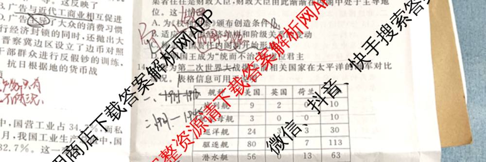 海淀八模2025届高三模拟测试卷(二)2试卷及答案汇总: 含文综(XJ)、物理(河南)、历史试卷解析历史试题