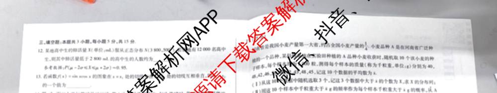 天一大联考2024-2025学年(下)高二年级期中考试: 含生物(B卷)、政治(A)、历史试卷解析数学试题