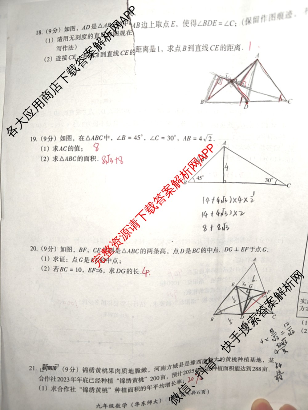 河南省2025-2026学年第一学期教学评估试卷九年级12月（含语文(部编版)、化学(人教版)、英语(仁爱版)等）数学试题