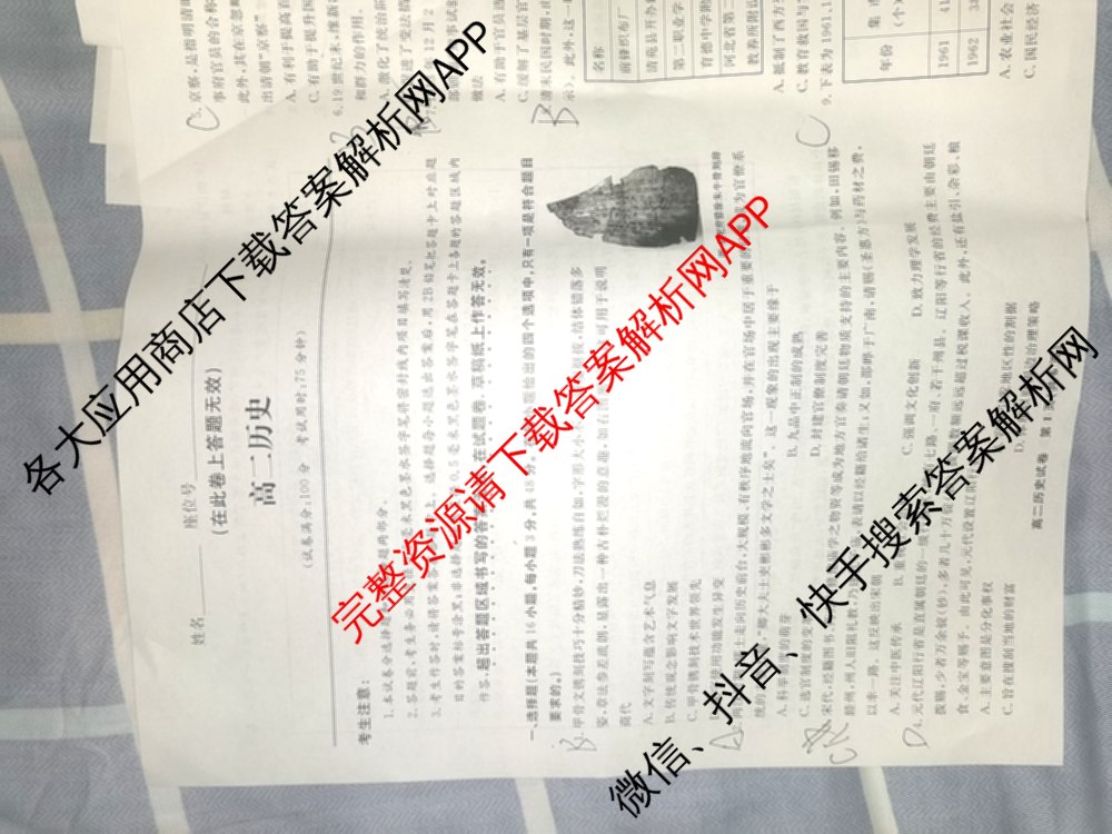 金榜教育安徽省2025-2026高二10月联考(无标题)(10.23)（含生物、数学、英语等）历史试题