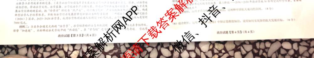 新高考金卷重庆市2025届冲刺卷(五)各科答案及试卷（含数学 地理 历史等）政治试题
